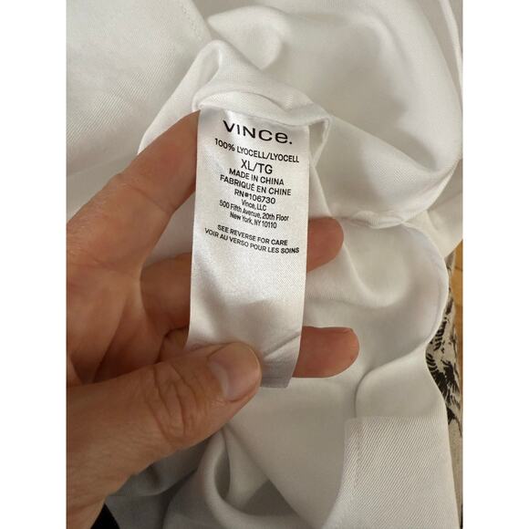 Vince Dress Shirt Women's XL White Long Sleeve 100% Lyocell - Picture 4 of 6